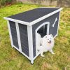 Large Wooden Dog House, Outdoor Waterproof Cage, Windproof and Warm Kennel Easy