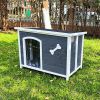Large Wooden Dog House, Outdoor Waterproof Cage, Windproof and Warm Kennel Easy