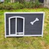 Large Wooden Dog House, Outdoor Waterproof Cage, Windproof and Warm Kennel Easy