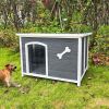 Large Wooden Dog House, Outdoor Waterproof Cage, Windproof and Warm Kennel Easy