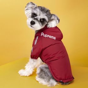 Winter Dog Clothing Plus Velvet Thick Jacket (Option: Red-M)