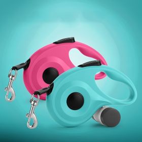 Pet Leash For Dog & Cat; Retractable Dog Leash For Outdoor Walking Travel With Dog Poop Bag (Color: Rose red)