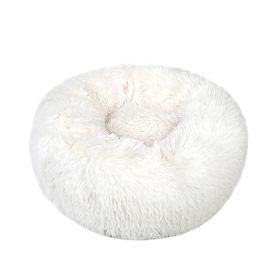 Small Large Pet Dog Puppy Cat Calming Bed Cozy Warm Plush Sleeping Mat Kennel, Round (size: 23in)