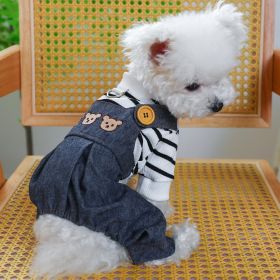Pet Clothes Clothing Suspender Pants Traction (Option: Black-XL)