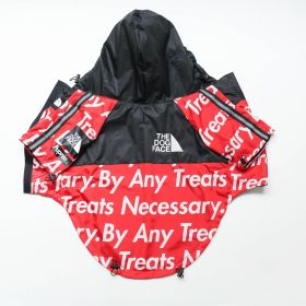 Windproof And Rainproof Dog Clothes Large Dog Raincoat Dog Pet Shell Jacket (Option: Red Bullet Screen-5XL)